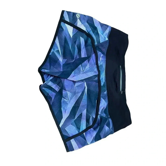 Lululemon Women's Multi Black Pull On Run Times 4" Pretty Prism Short Size 4 - Picture 5 of 5